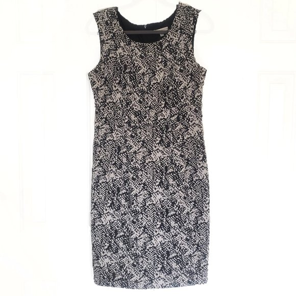 Sandra Darren Black & White Sheath Dress - Size 10 - Picture 1 of 8